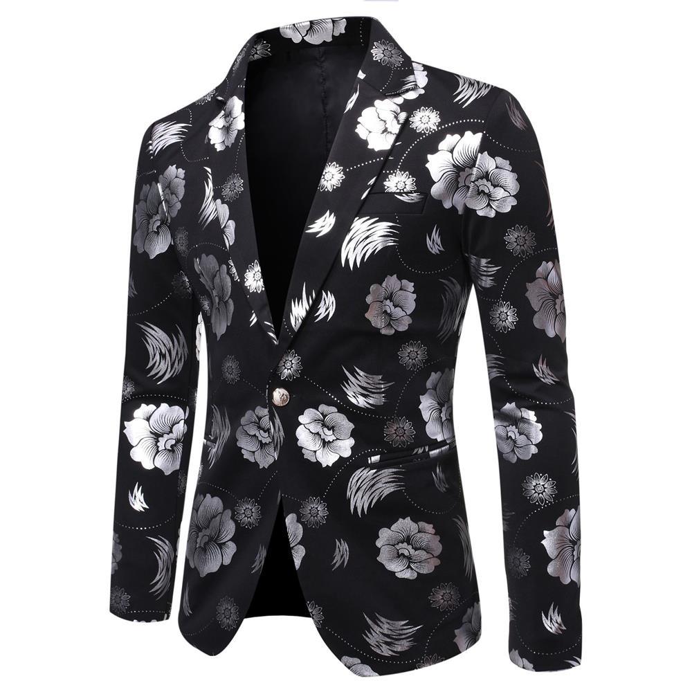 Herre Floral Print Blazer med eksklusive detaljer Stilla