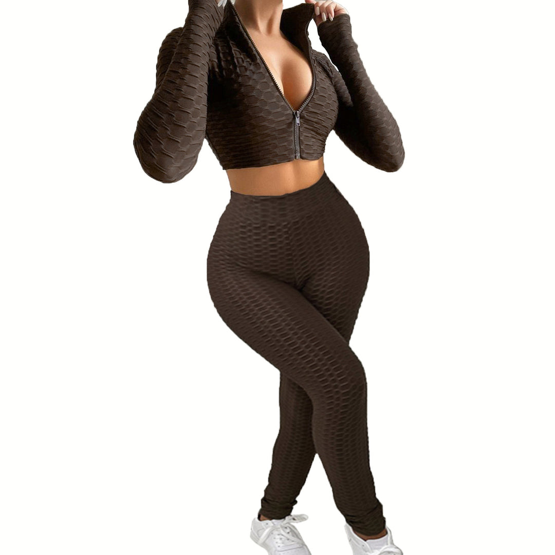 Højtydende activewear-sæt til damer med lynlås