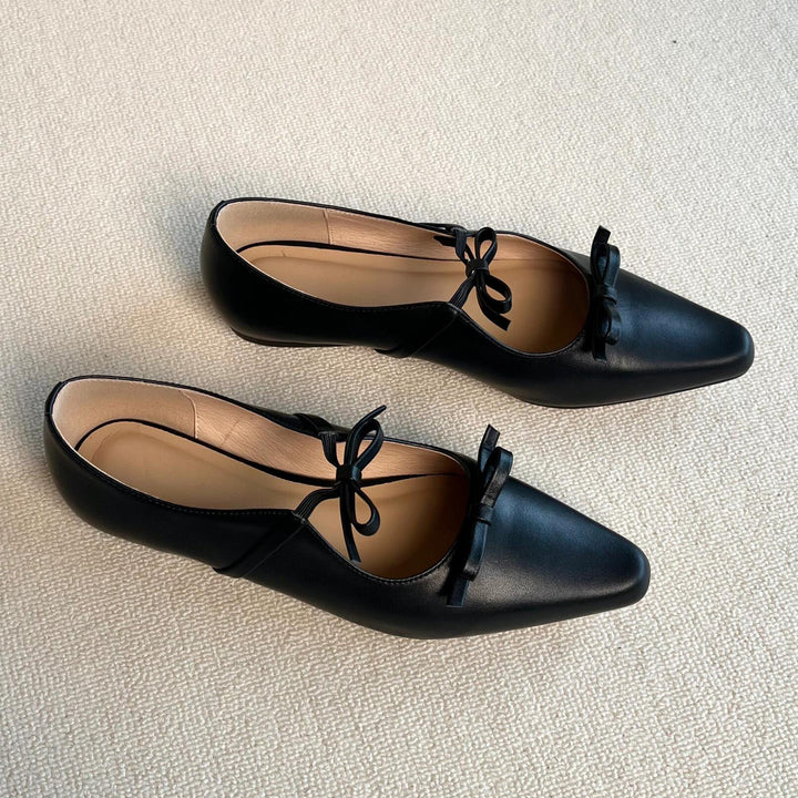Dame elegante spidse Ballerinas med dekorativt sløjfedetalje Stilla