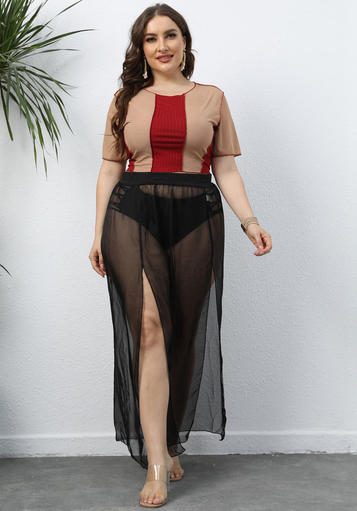 Dame Elegant Gennemsigtig Maxi-Nederdel Stilla