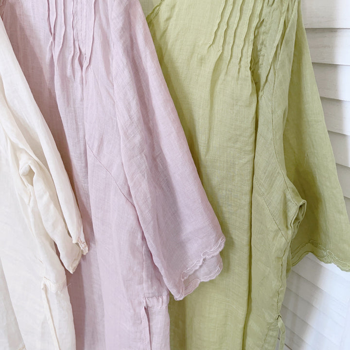 Femme Breezy Button-Up Linned skjorte Stilla