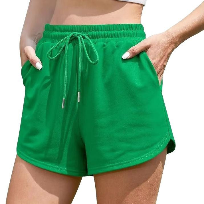 Dame fritidshose i afslappet snit med elastisk talje og sidelommer Skovae
