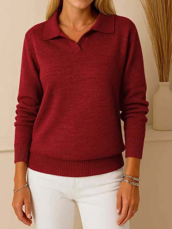 Kvinders høj kvalitet polo-stil sweater Stilla