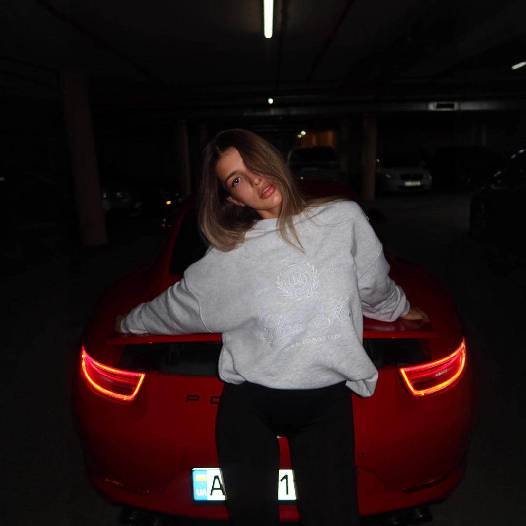 Dame Casual Oversized Sweatshirt med Elegant Broderi Design Stilla