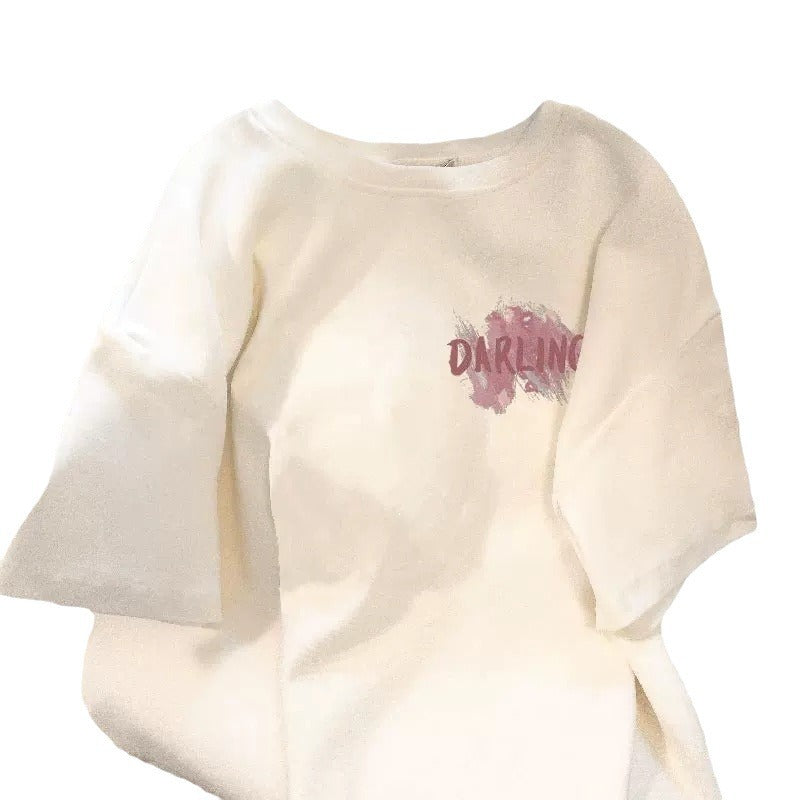 Dame Oversized T-shirt med kunstnerisk tryk og afslappet skæring Stilla
