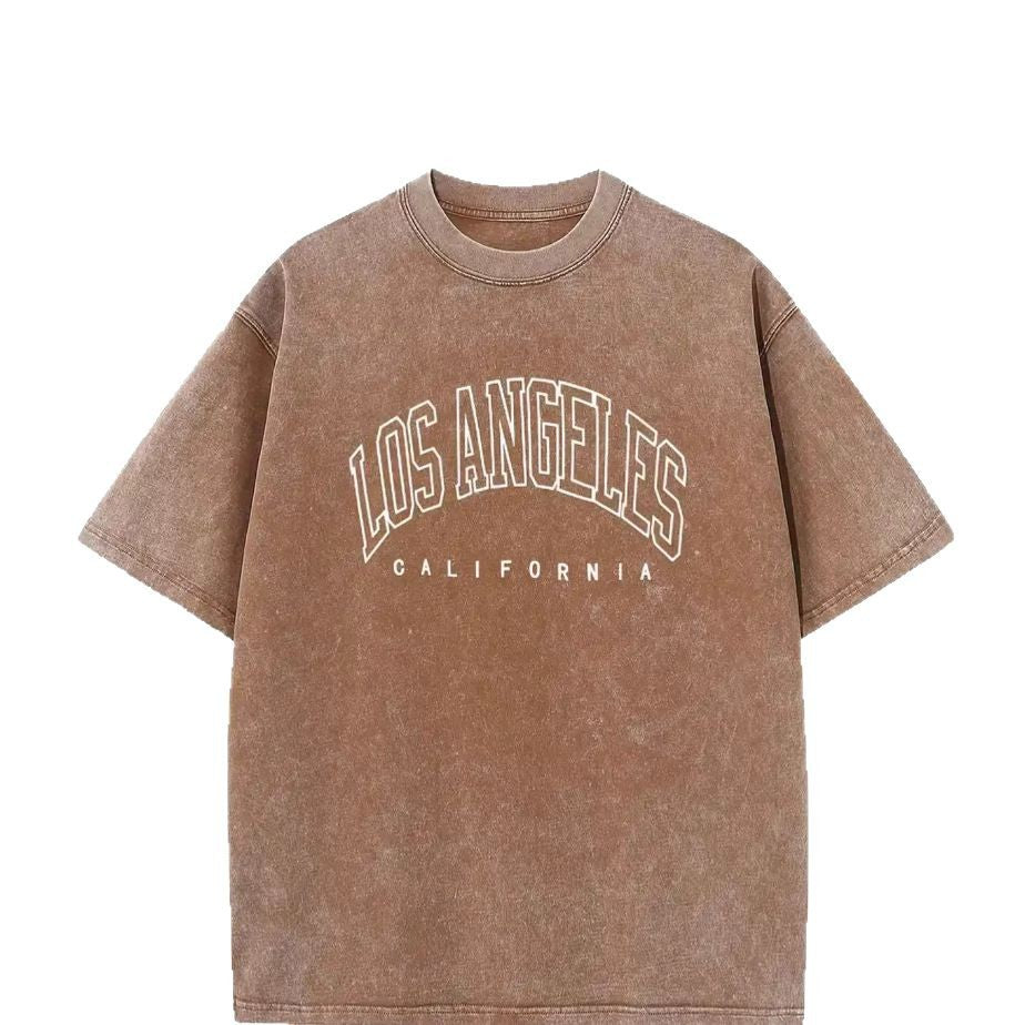 Dame Oversized T-Shirt med nostalgisk Los Angeles print og afslappet snit Stilla