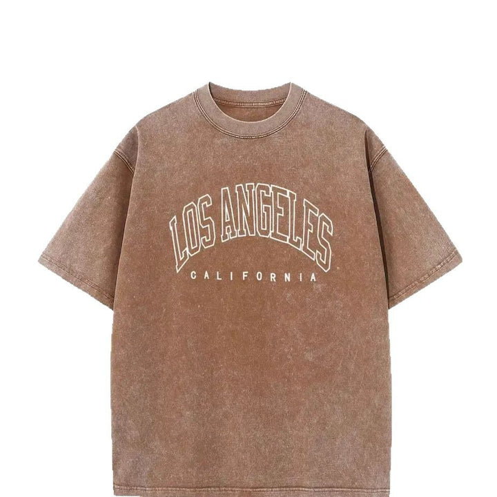 Dame Oversized T-Shirt med nostalgisk Los Angeles print og afslappet snit Stilla