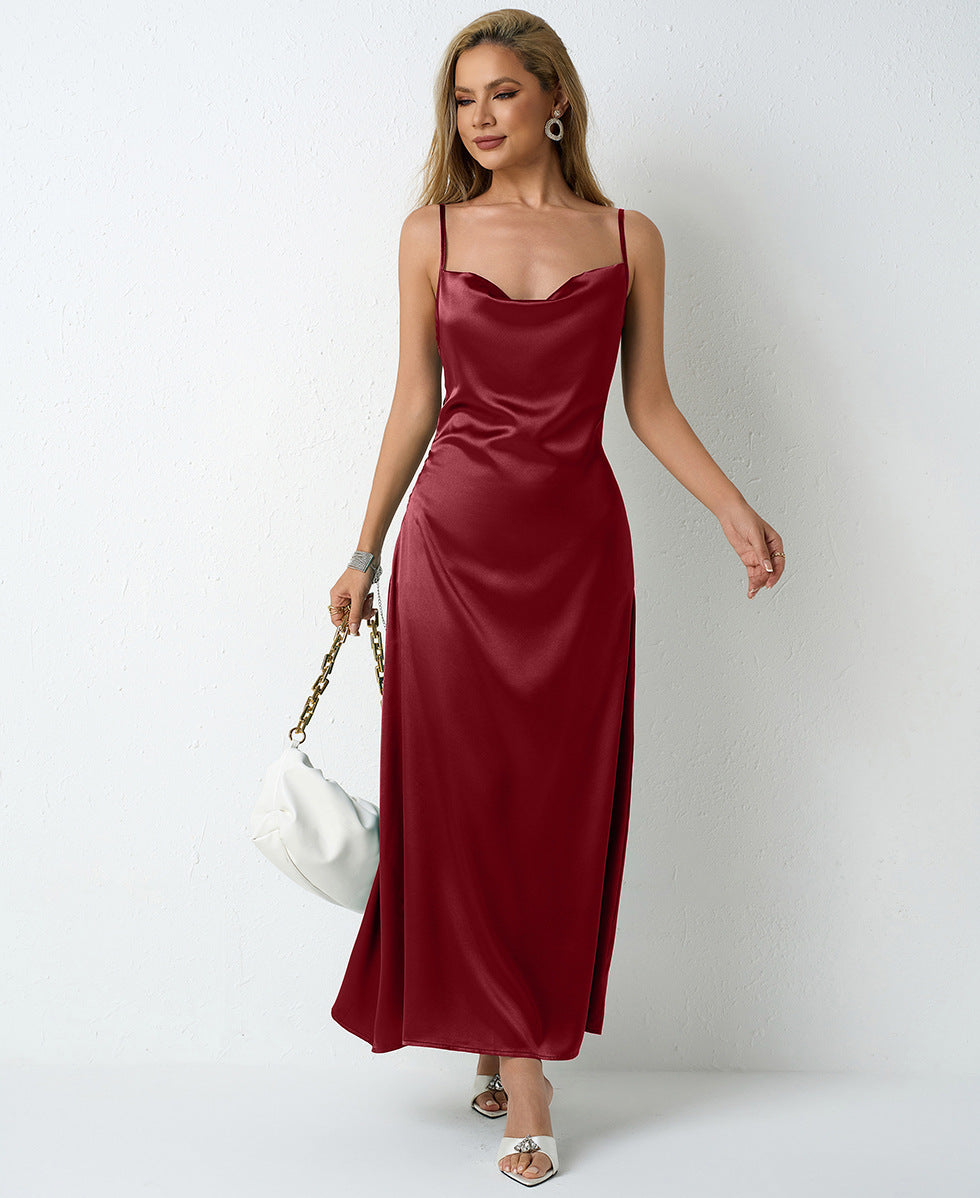 Dame Elegant maxikjole med smart halterneck-look Skovae