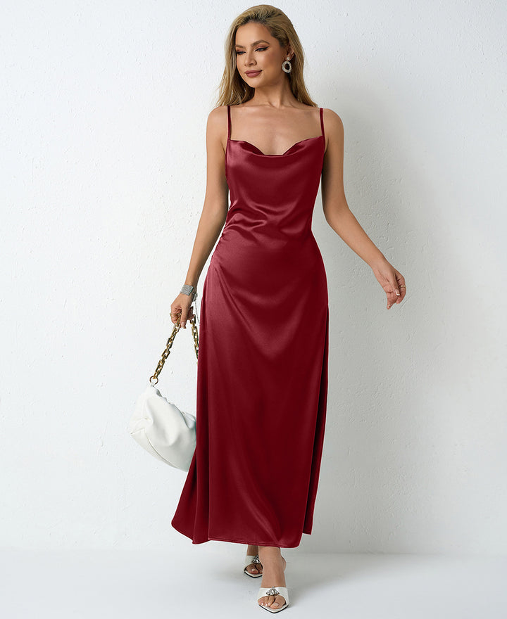 Dame Elegant maxikjole med smart halterneck-look Skovae