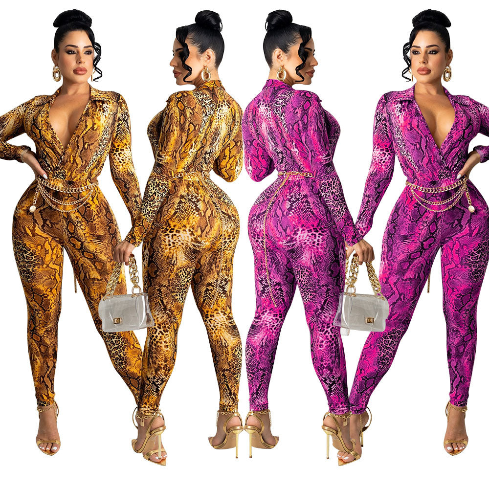 Dame Exotisk Dyreprint Bodystocking Stilla