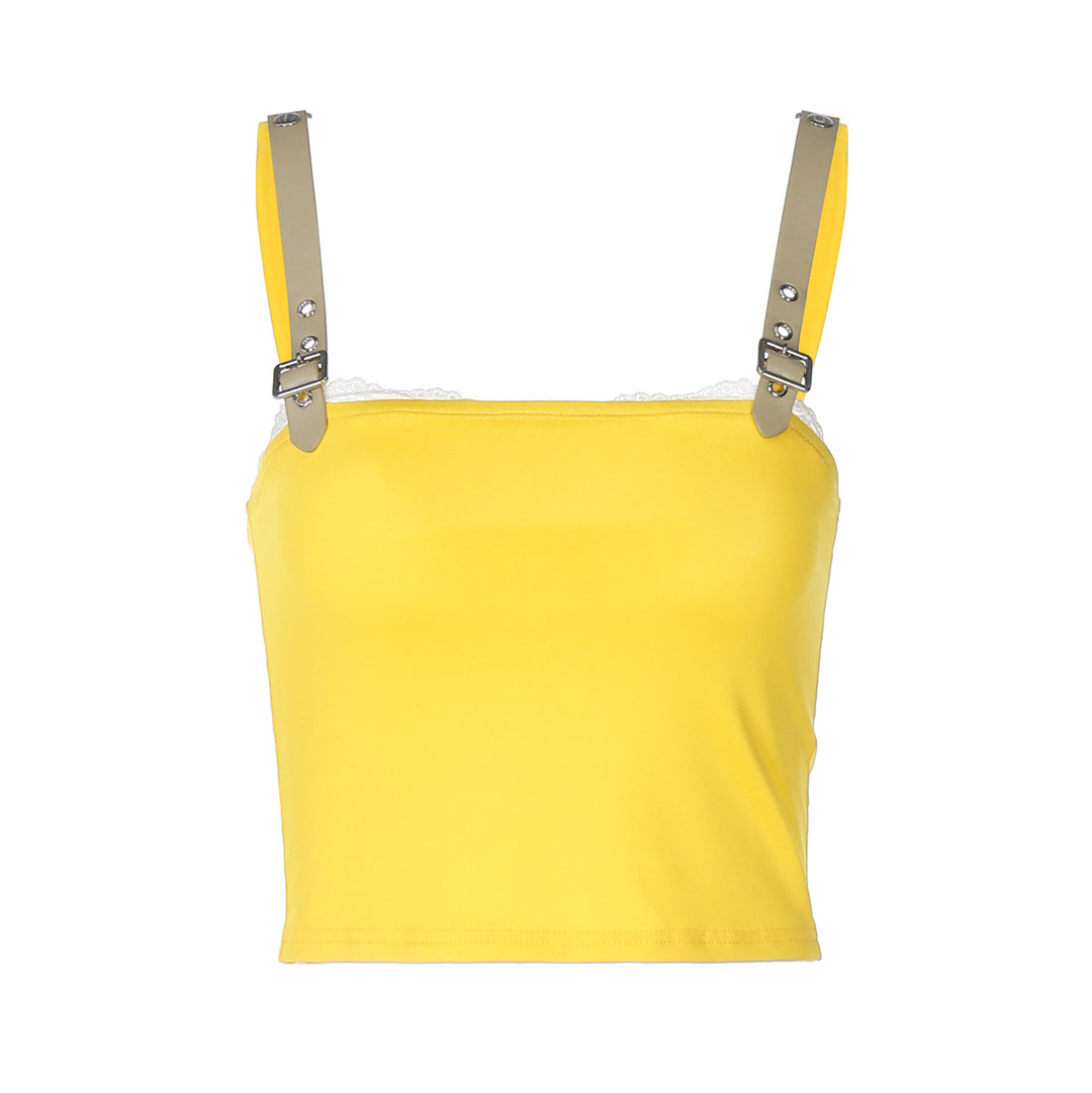 Dame Mode Crop-Top med dekorative skulderremme og materiale af høj kvalitet Stilla