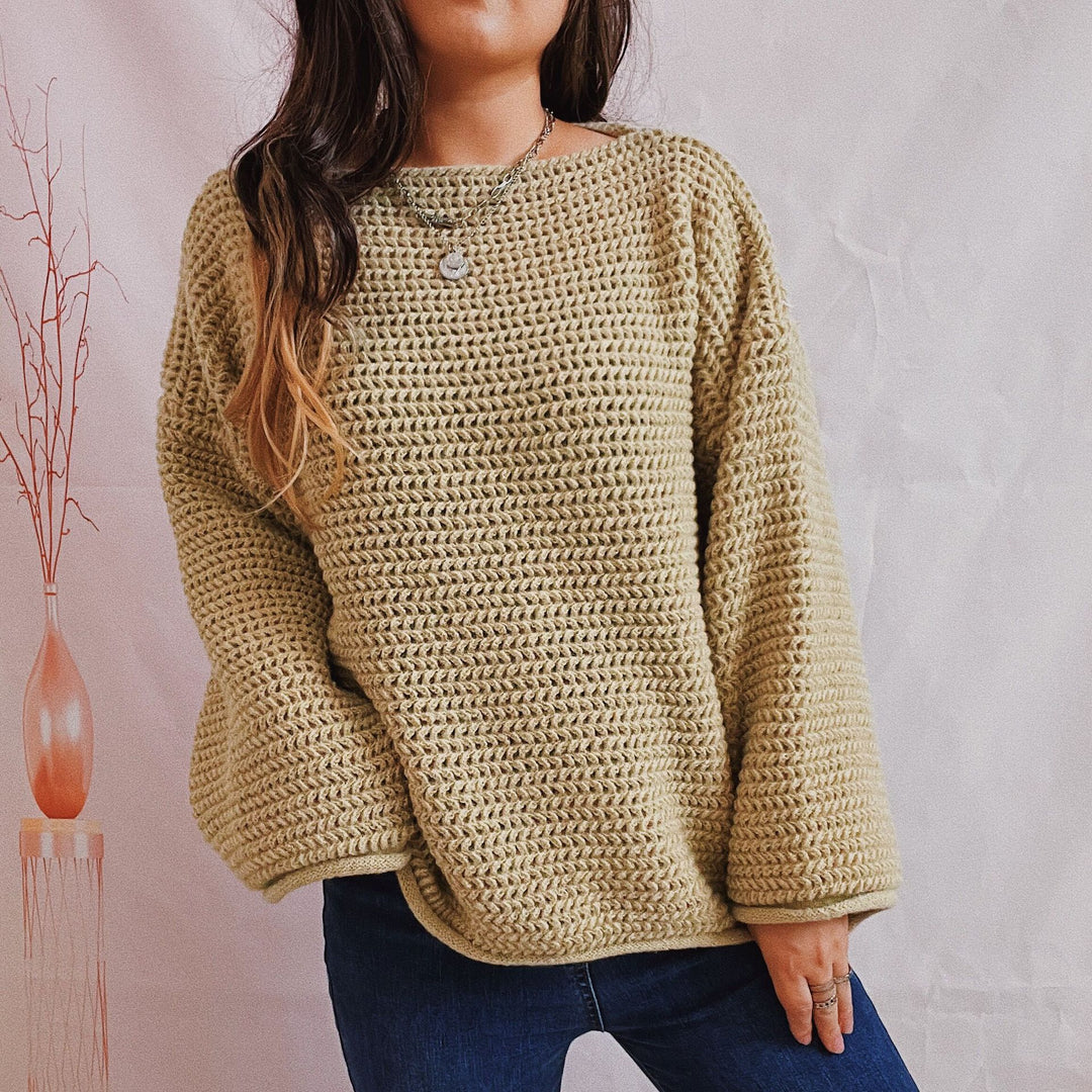 Damernes løse strikkede sweater med en bred skæring og moderne stækmønster Stilla