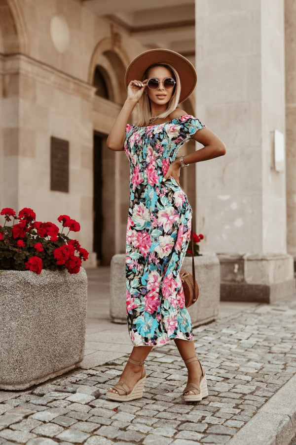 Dame maxikjole i blomstermønster Stilla