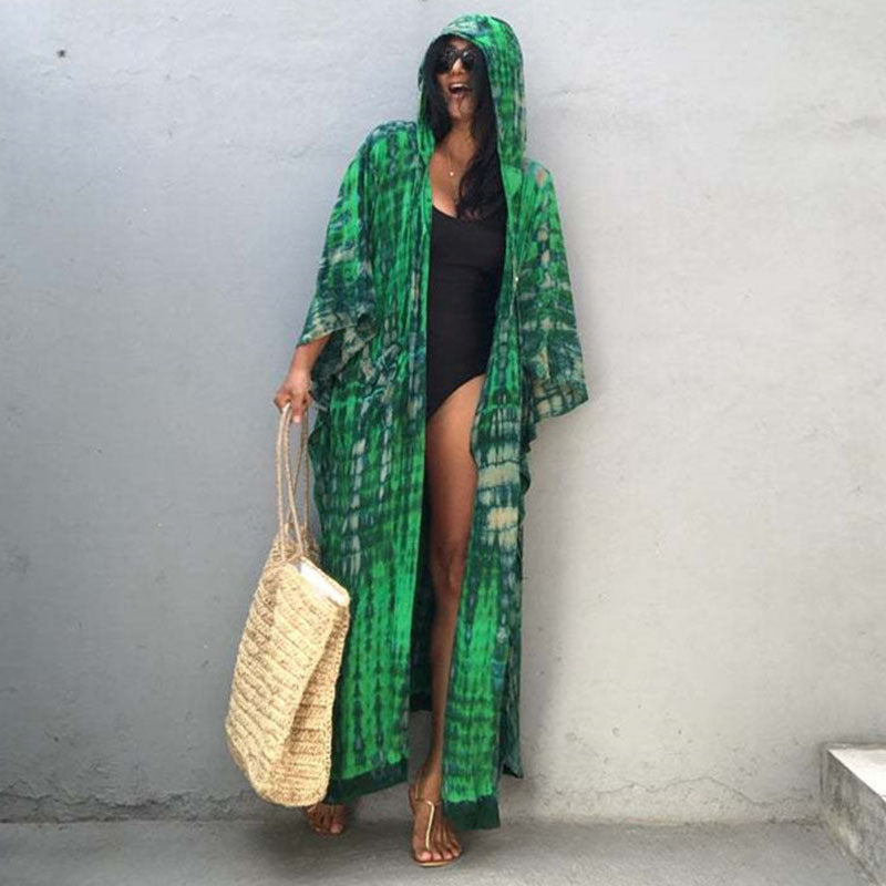 Dame Strand-Kaftan med hætte og luftig pasform Stilla