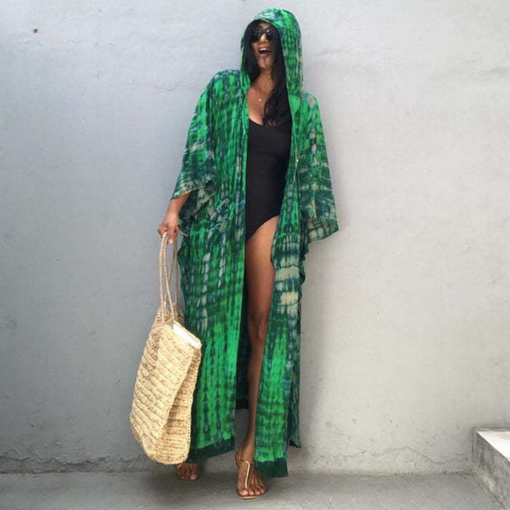 Dame Strand-Kaftan med hætte og luftig pasform Stilla