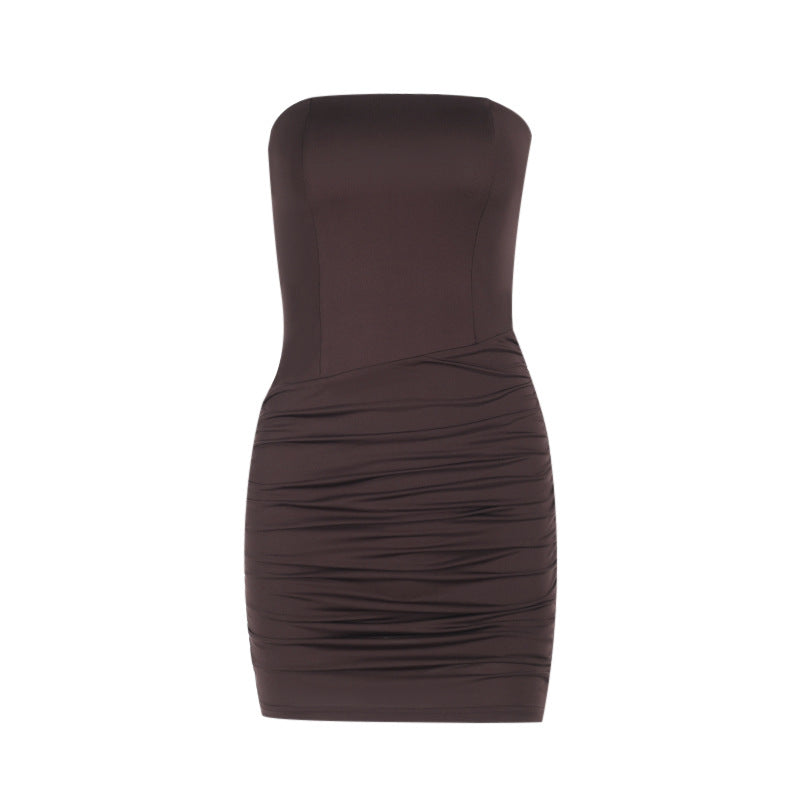 Dame Strapless Ruffle Mini Kjole Stilla
