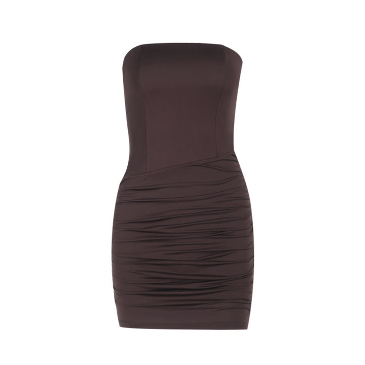 Dame Strapless Ruffle Mini Kjole Stilla