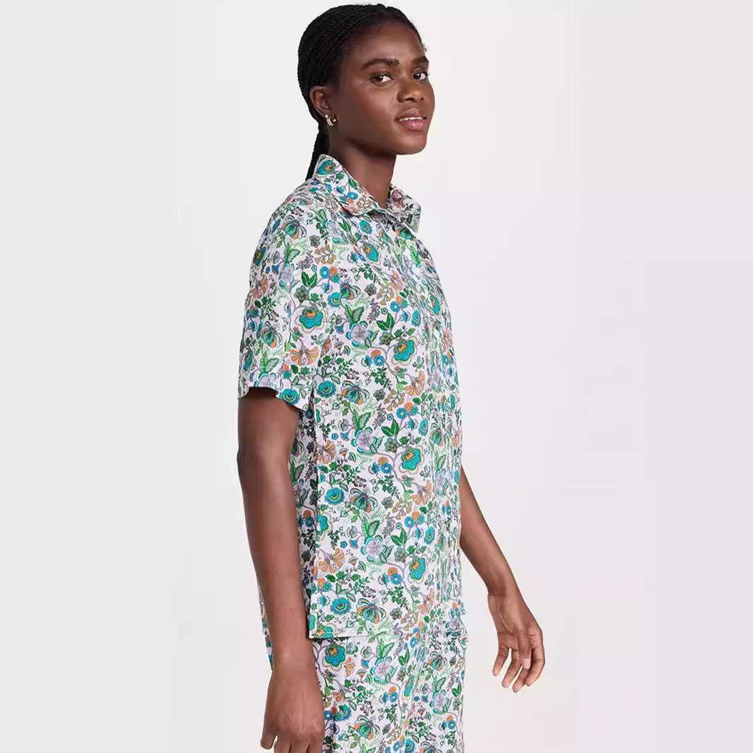 Femme Floral Print To-delt Loungewear-Sæt Stilla