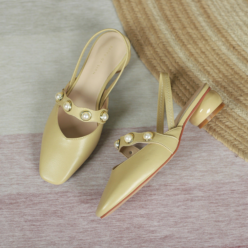 Dame elegante Slingback-hæle med perleaccent Stilla