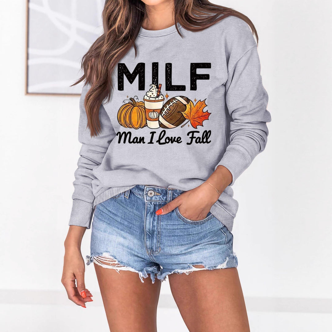 Kvinder sweatshirts med efterårselement motiv og inspirerende tekst Stilla