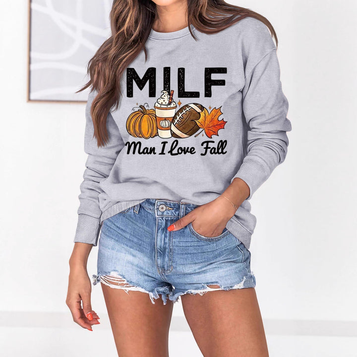 Kvinder sweatshirts med efterårselement motiv og inspirerende tekst Stilla