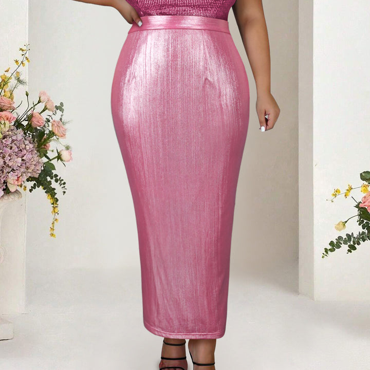 Dame Elegant Paillet Midi Skørt Skovae