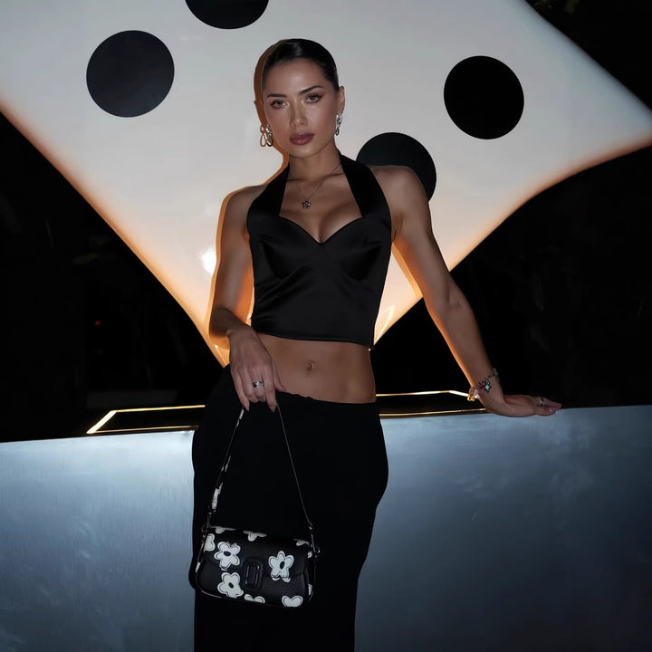 Damer Stilet Cropped Top med Halterhals og Bøjler Skovae