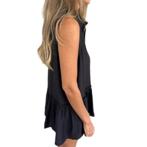 Dame Ærmeløs Knaplukning Peplum Top Stilla