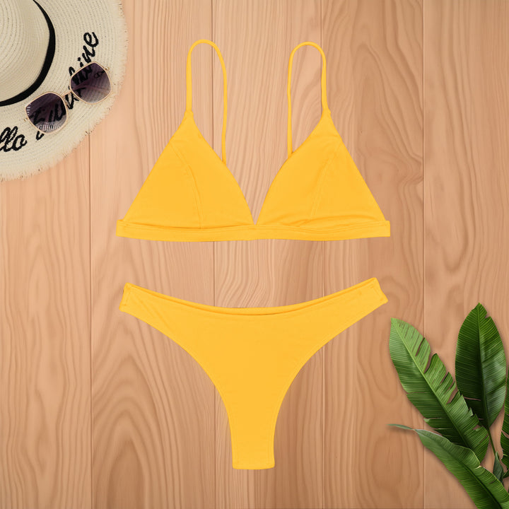 Dame Triangel-Bikini-Sæt med justerbare stropper og sømløst design Stilla