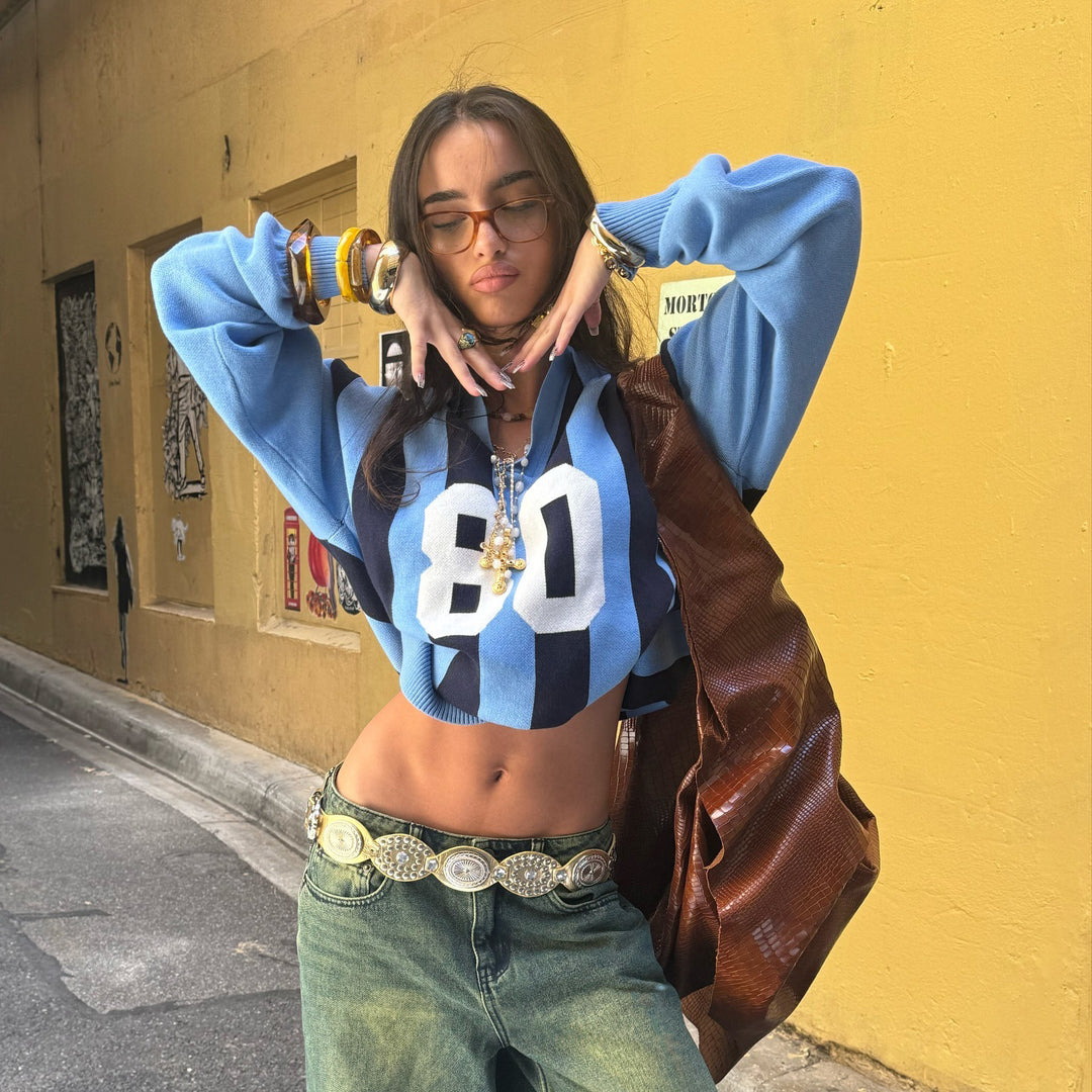 Kvindernes sporty cropped sweatshirt Stilla
