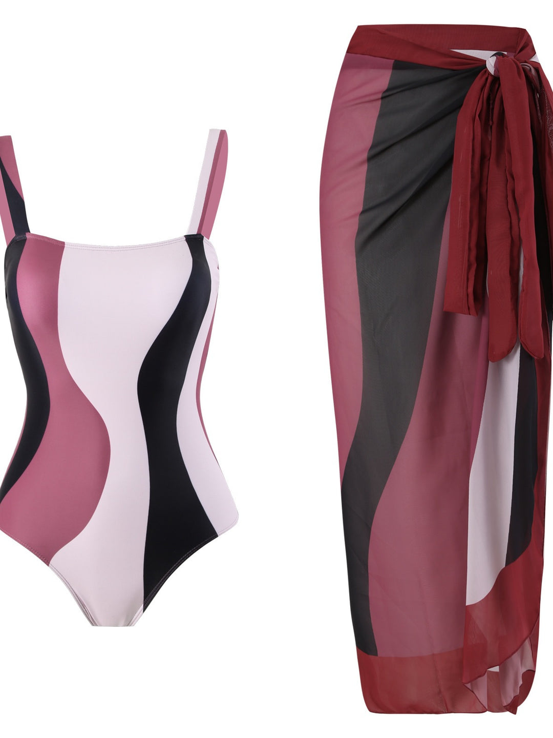 Dame elegant badedragt med omslagsskørt i moderne design Stilla
