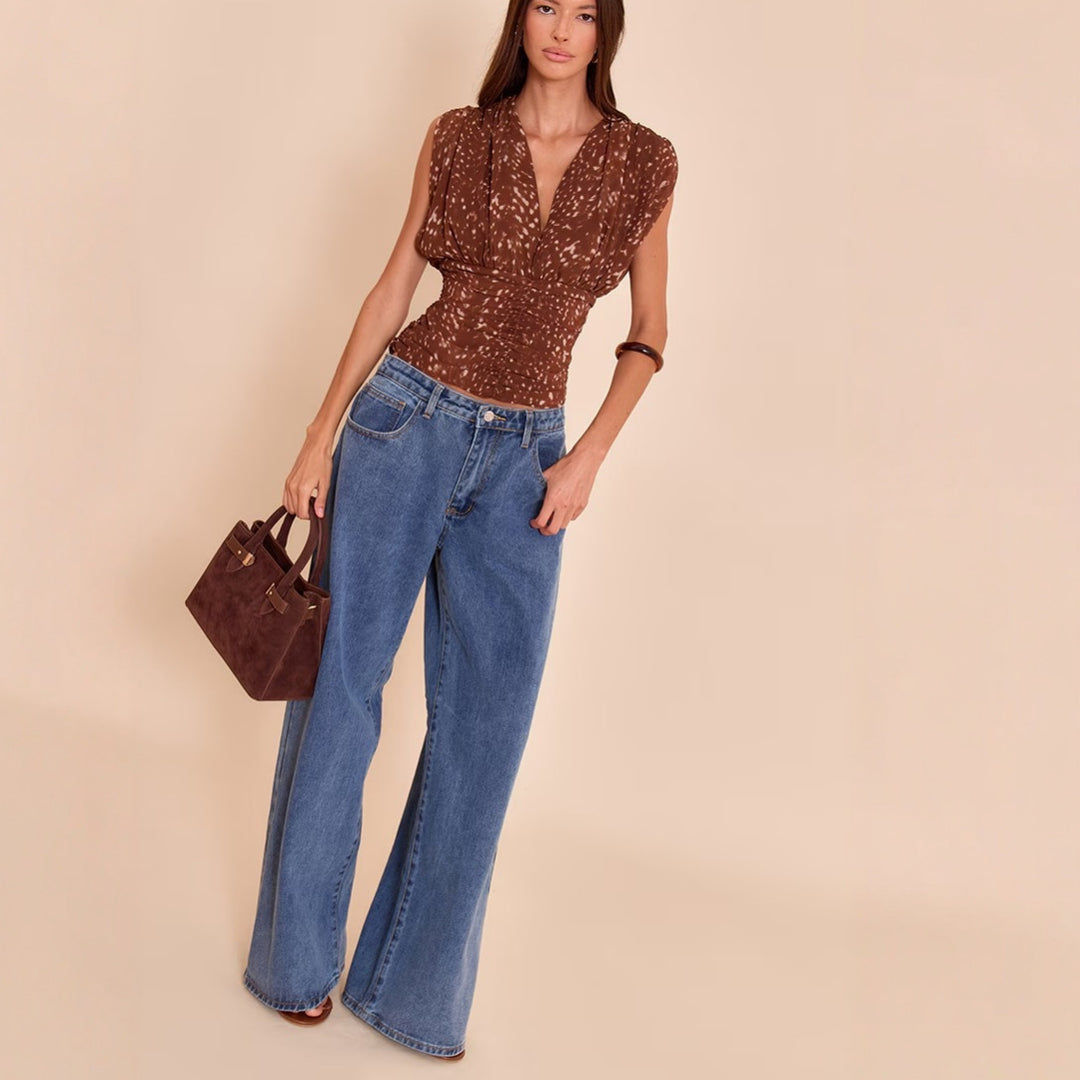 Dame Smart Bluse med Rynk Skovae