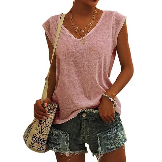 Dame afslappet V-hals T-shirt Stilla