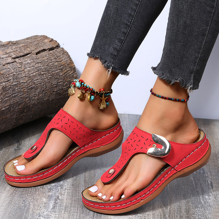 Dame komfortable tæer-sandaler med fashionable rem-design Stilla