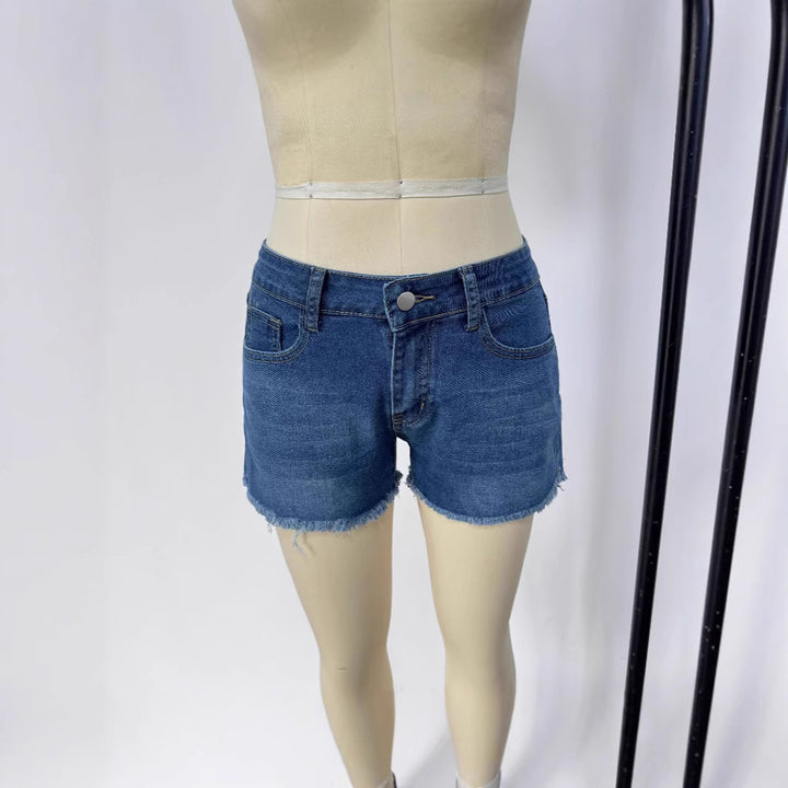 Dame Frayed Denim Shorts i Vintage-stil med moderne pasform Skovae