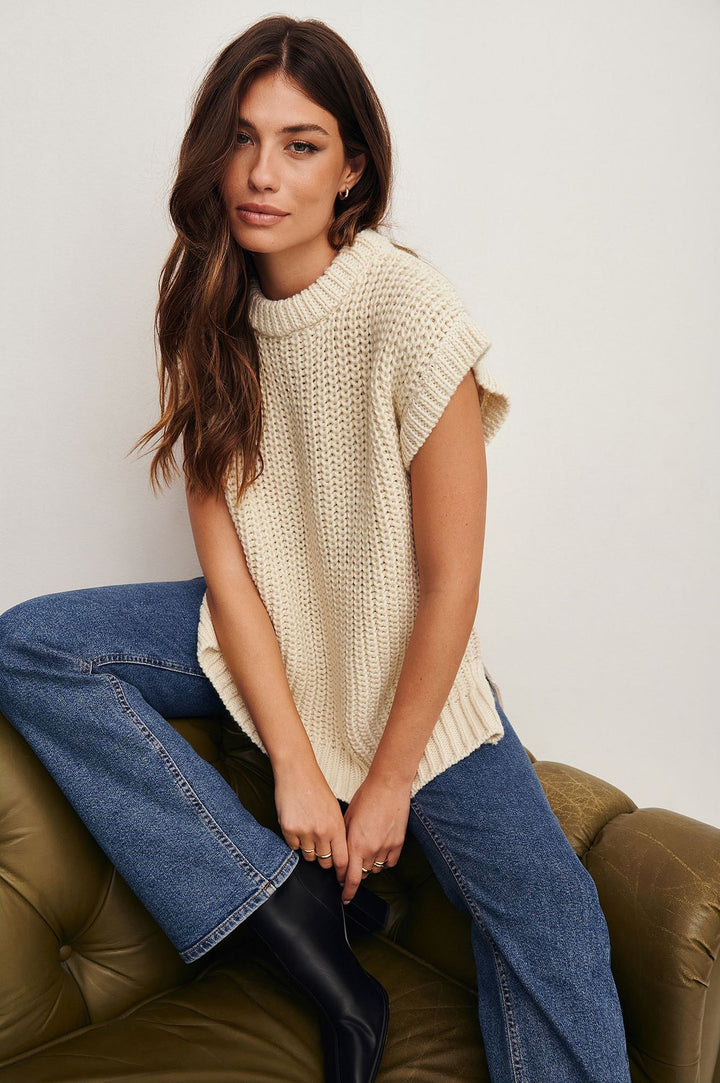 Dame Oversized Striktop med afslappet snit Skovae