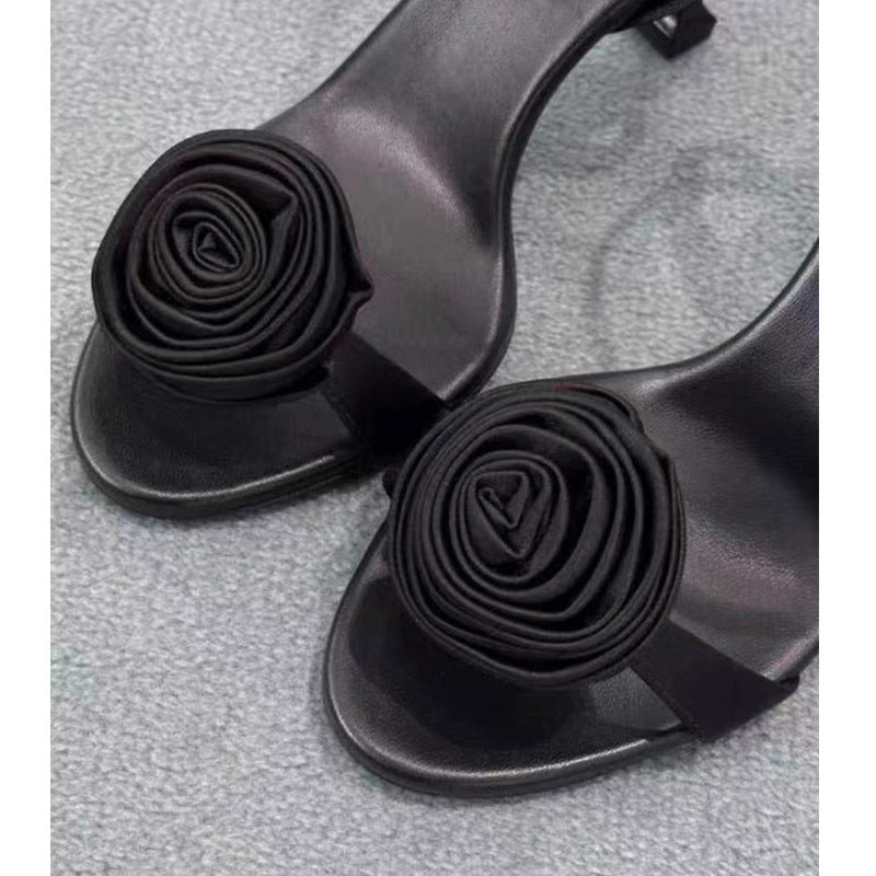 Femme Strappy Floral-Pyntede Højhælede Sandaler Stilla