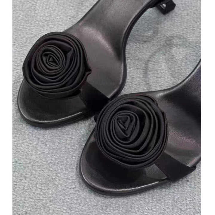 Femme Strappy Floral-Pyntede Højhælede Sandaler Stilla