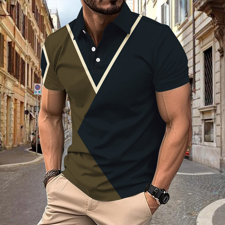 Herre polo shirt med moderne farveblok-designs og åndbare materialer Stilla