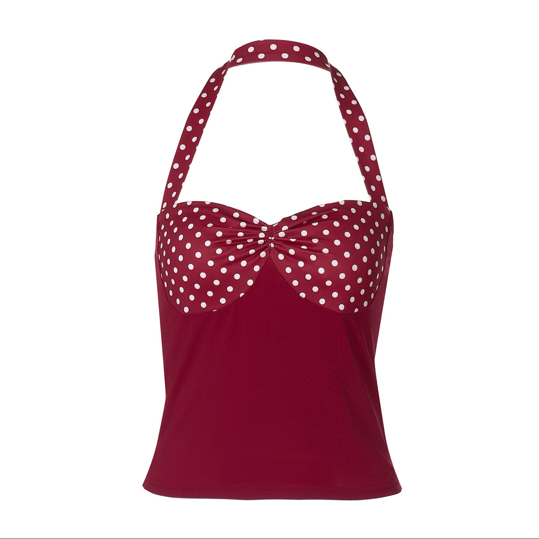 Dame Legesygt Dottie Top med Halterneck og Wrap-Design Stilla