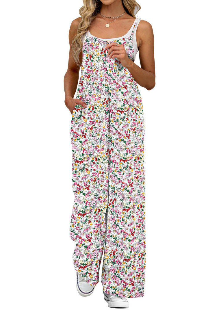 Dame Casual Jumpsuit med blomstrede mønstre og praktiske lommer Skovae