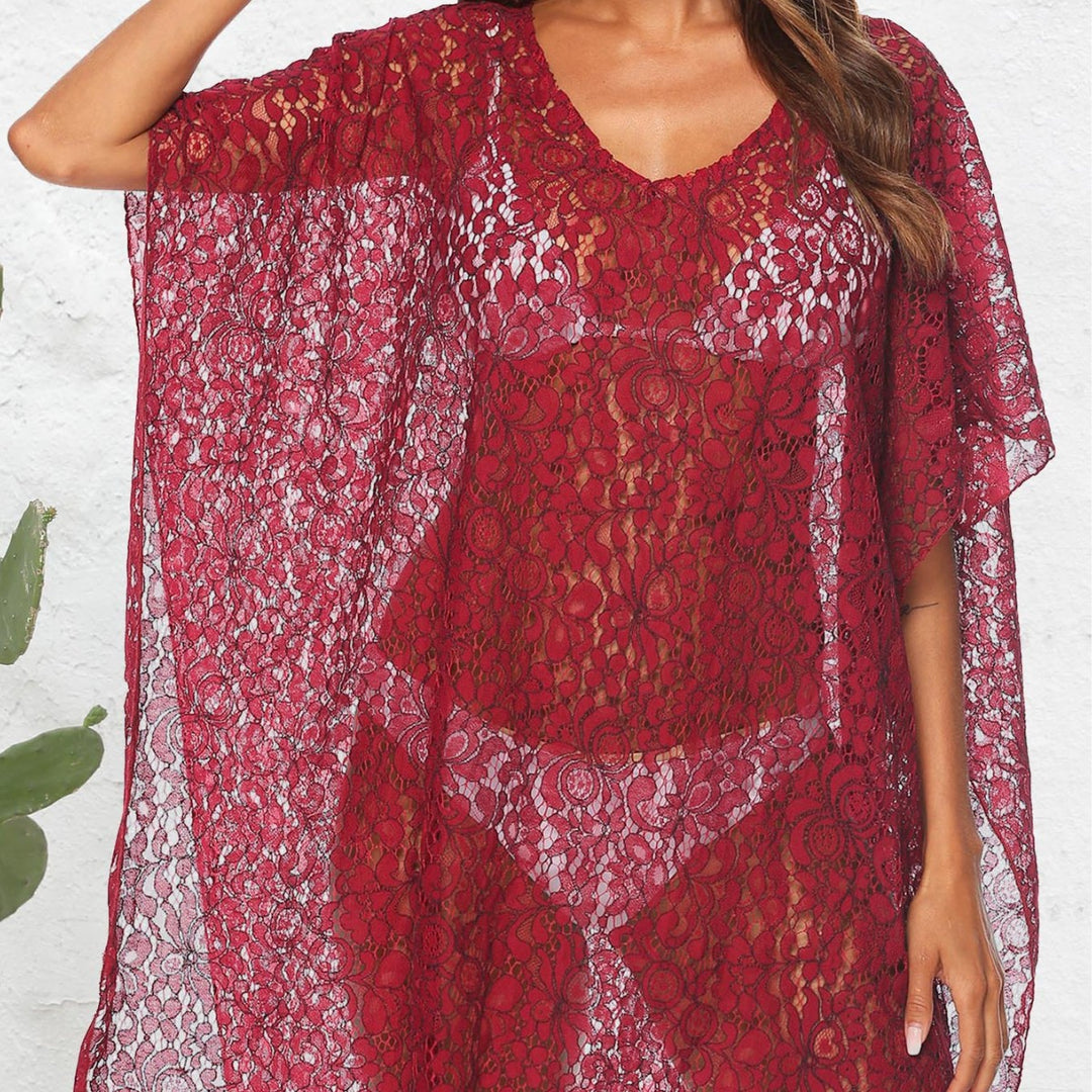 Dame Gennemsigtig Spids Kimono Overdel Stilla