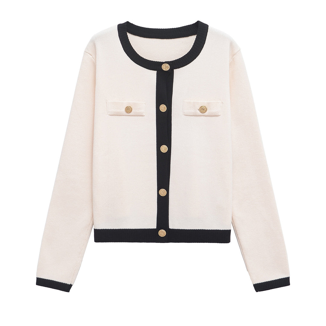 Femme Elegant Strikknap-Cardigan Stilla