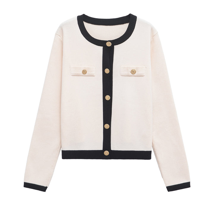 Femme Elegant Strikknap-Cardigan Stilla