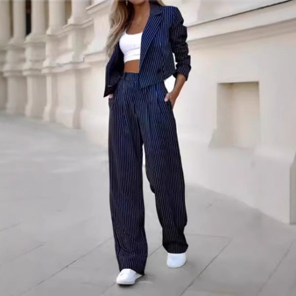 Dame Elegant og moderne Striped jakkesæt Stilla