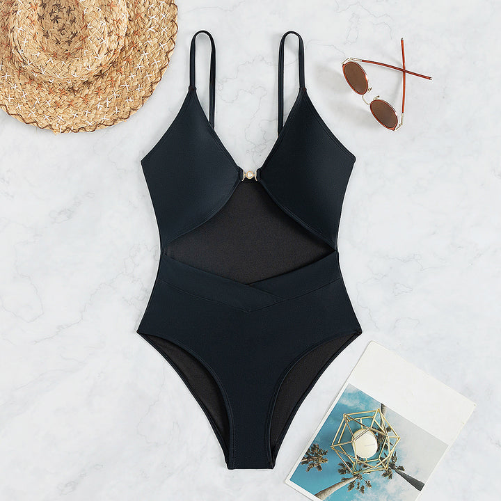Dame Elegant Monokini med Cut-Outs og Rings-detail Skovae