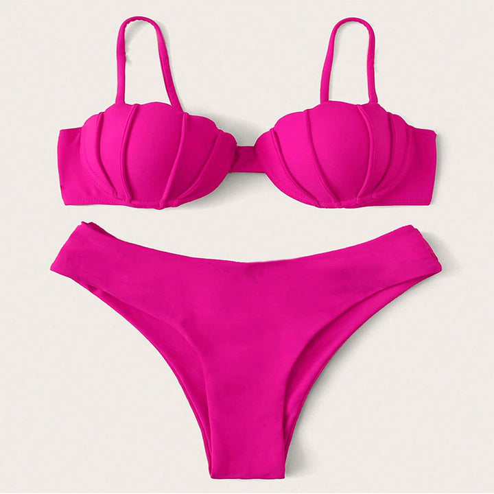 Dame Push-Up Bikini med struktureret skallerform Skovae