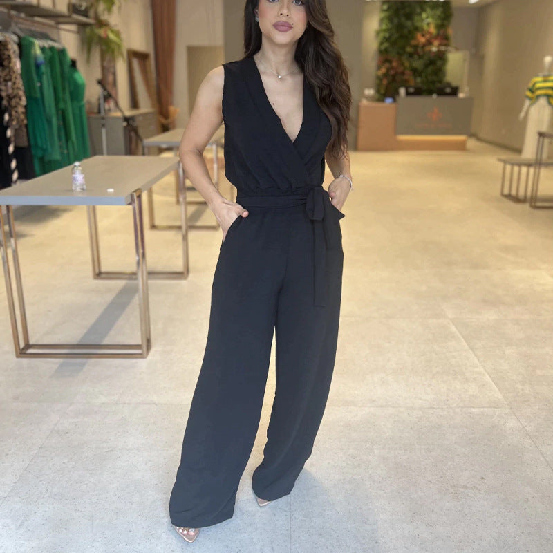 Dame Elegant Bredbenet Overall Stilla