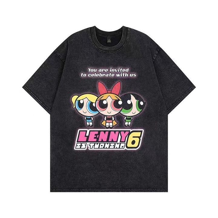 Dame T-shirt med tilpasset Powerpuff Girls grafiktryk Stilla