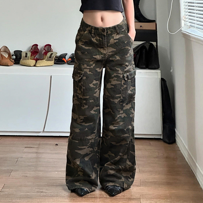 Damen Cargo-Hose im lässigen Camouflage-Stil mit praktischem Schnitt Skovae
